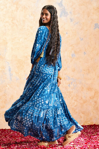 Gulbahar Tiered Maxi Dress​, Indigo, image 2